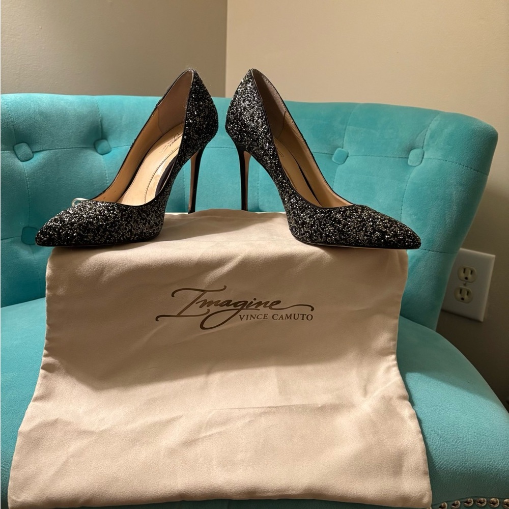 Imagine Vince Camuto black crystal heels size 9M